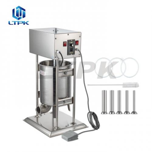 LTPK Electric Stuffer 15L Stainless Steel Sausages Maker Machine with 4 Filling Funnels