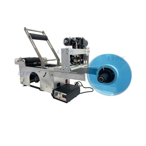 LT-50SD Semi-automatic Stainless Steel Round Bottle Labeling Machine With Printer